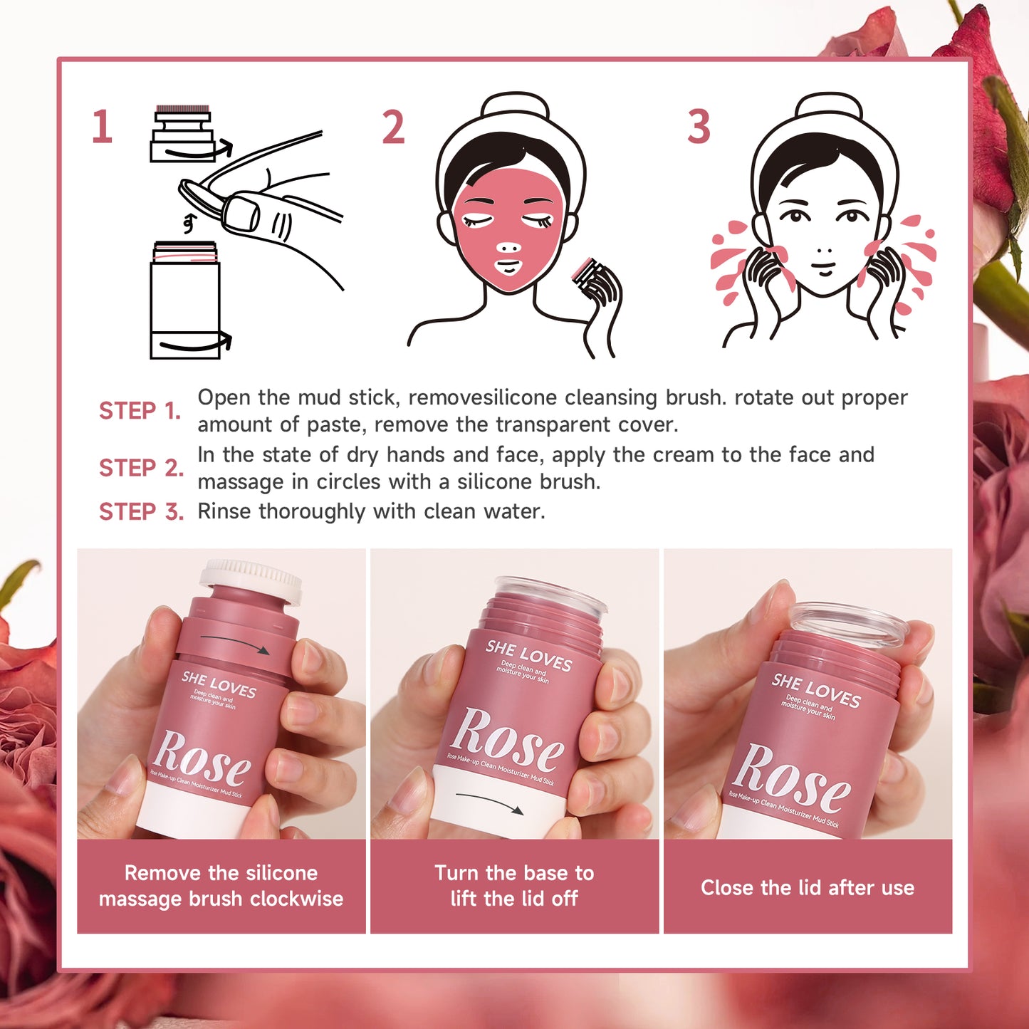 Rose Makeup Removing Stick
